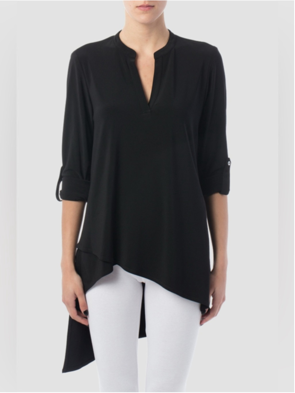Joseph Ribkoff Asymmetrical Tunic Style 153067 Black Size 8